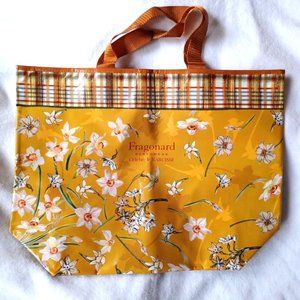 Fragonard Gold Floral Polypropylene Large Beach Tote Reusable Shopping Bag